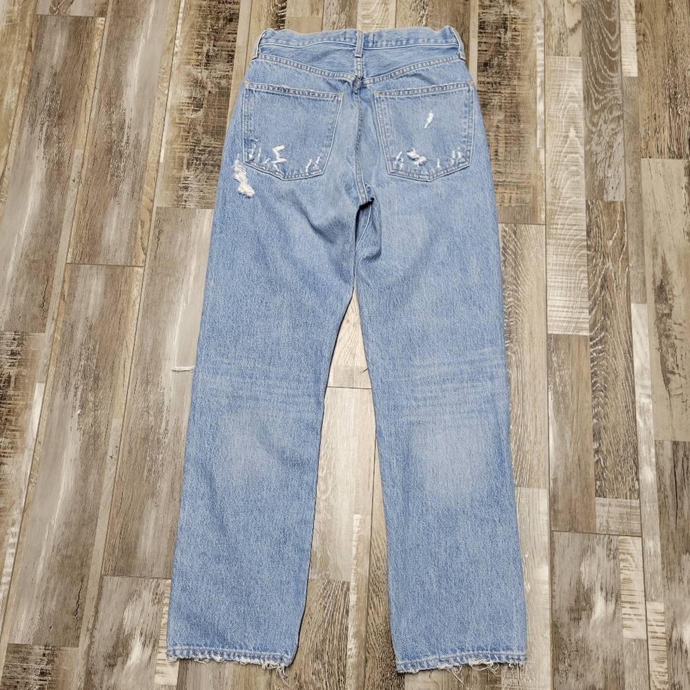 25 Agolde 90s Ripped Mid Rise Loose Fit Button Fly Distressed Jeans - Picture 3 of 6
